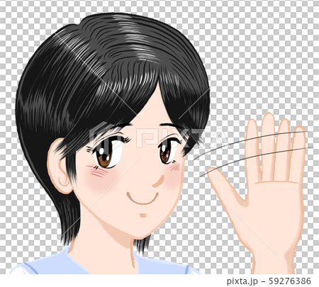 JK由奈ちゃんの日常　手ふり1  言葉なし　ベリーショート　髪留めなし 59276386