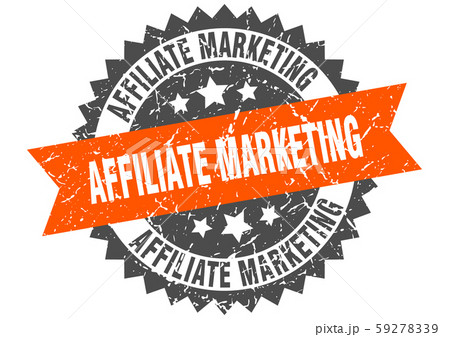 affiliate marketing grunge stamp with orange band. affiliate marketing grunge stamp with orange band. 59278339