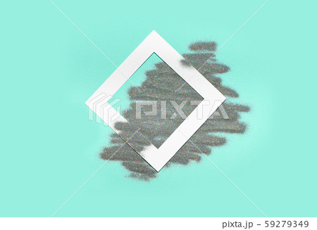 Layout with silver glitter sparkle and white rhomb. 59279349