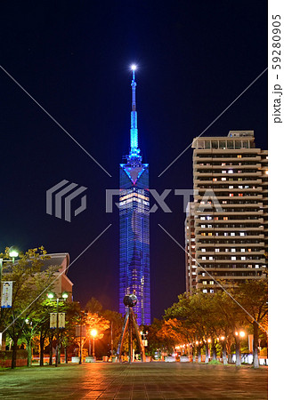都市風景 夜の福岡タワー 都市風景 夜の福岡タワー 59280905