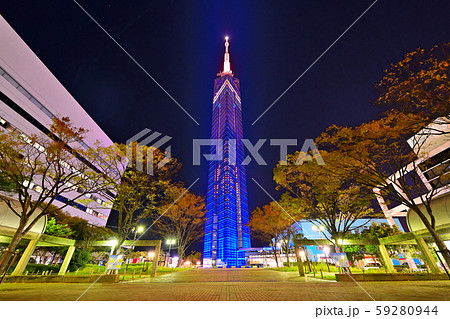 都市風景 夜の福岡タワー 都市風景 夜の福岡タワー 59280944