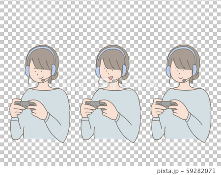 Women who play games with headsets 59282071