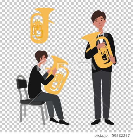 ユーフォニアムを持った男性のベクターイラスト ユーフォニアムを持った男性のベクターイラスト 59282257
