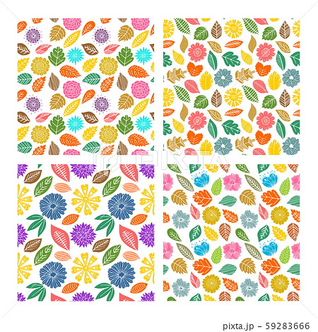 Set of seamless patterns of autumn elements of nature handmade. Elements of the design for Thanksgiving and the Feast of Autumn. Set of seamless patterns of autumn elements of nature handmade. Elements of the design for Thanksgiving and the Feast of Autumn. 59283666