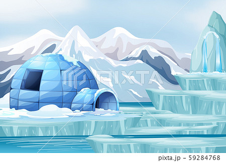Background scene with igloo in arctic 59284768