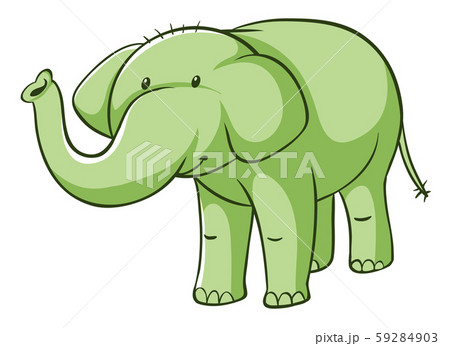 Isolated picture of green elephant 59284903