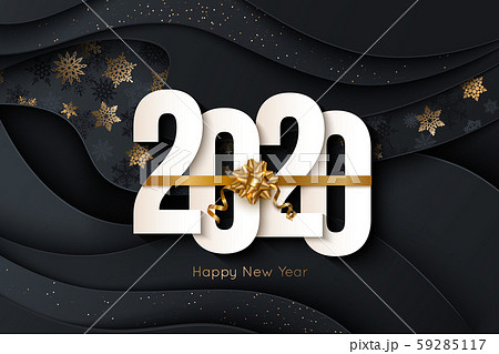 2020 Happy New Year Background with decorative elements. Vector illustration 59285117