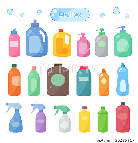 洗剤のボトル 容器 イラストセットのイラスト素材