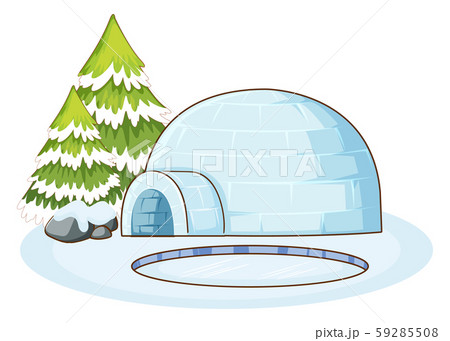 Winter scene with igloo Winter scene with igloo 59285508