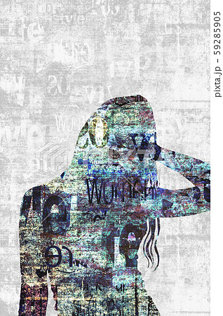 Contemporary art fashion beautiful woman portrait. Contemporary art fashion beautiful woman portrait. 59285905