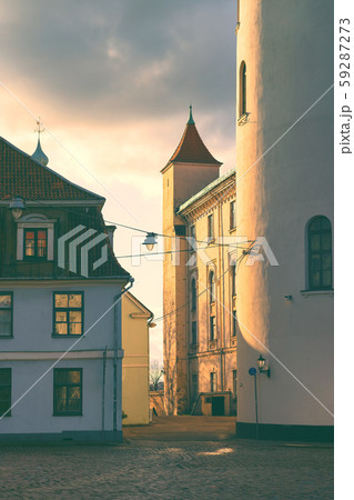 Wall of the presidential castle of Latvia with a 59287273