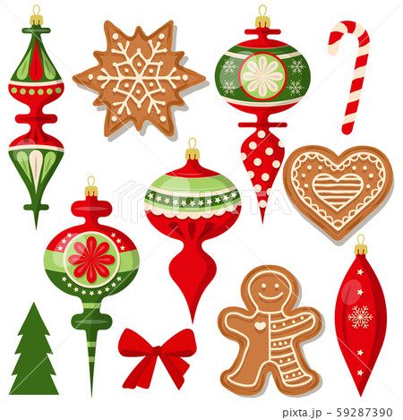 beautiful Christmas decoration collection isolated 59287390