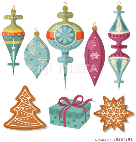 beautiful Christmas decoration collection isolated 59287391