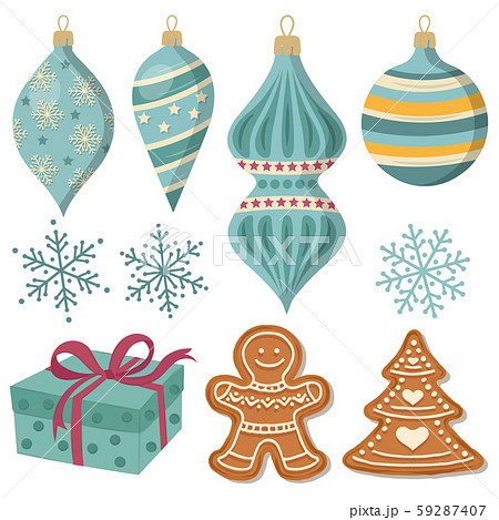 beautiful Christmas decoration collection isolated 59287407