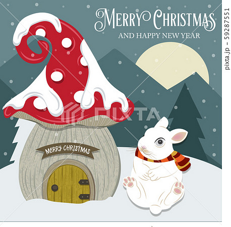 Beautiful Christmas card with gnome house Beautiful Christmas card with gnome house 59287551