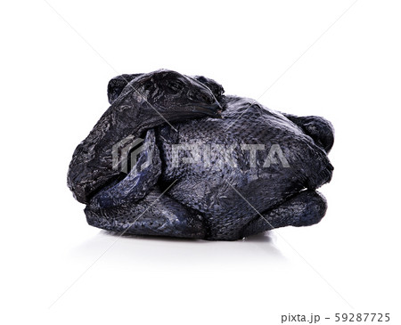 Whole Black Chicken isolated On White Background Whole Black Chicken isolated On White Background 59287725