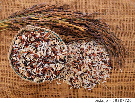 rice berry organic rice on white background 59287726
