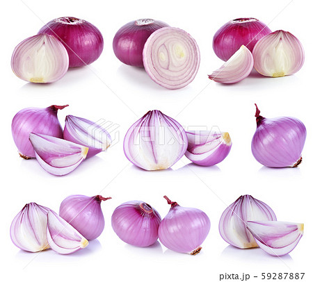 Red onion and isolated on white background 59287887