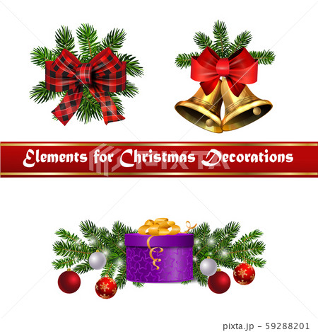 Christmas decorations with fir tree golden jingle bells Christmas decorations with fir tree golden jingle bells 59288201