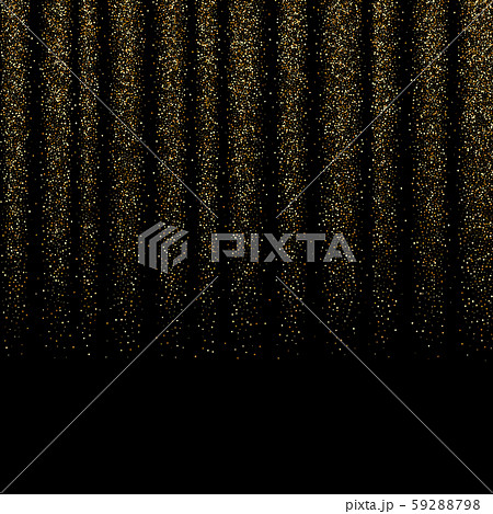 Gold glitter texture isolated on black background. Golden dots background. Vector illustration. 59288798