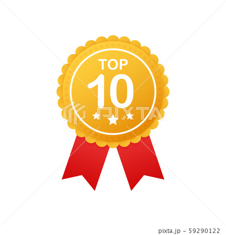 Top 10 rating badges. Top ten Badge, icon, stamp. 59290122