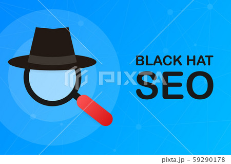Black hat seo banner. Magnifier, and other search Black hat seo banner. Magnifier, and other search 59290178