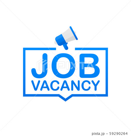 Hand Holding Megaphone with Job vacancy. Vector 59290264