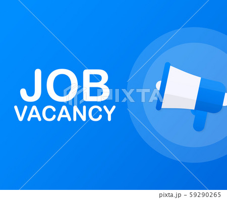 Hand Holding Megaphone with Job vacancy. Vector 59290265