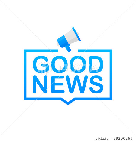 Hand Holding Megaphone with Good news. Vector Hand Holding Megaphone with Good news. Vector 59290269