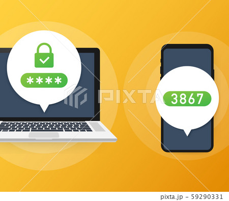 Two step authentication vector illustration, flat 59290331