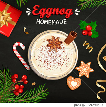Hot Christmas Eggnog, homemade mulled wine, grog. Hot Christmas Eggnog, homemade mulled wine, grog. 59290454