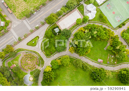 green and funny park at a city 59290941