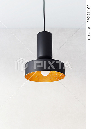 Black metal pendant lights decorated inside by golden foil. Black metal pendant lights decorated inside by golden foil. 59291166