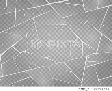 Realistic cracked ice surface. Frozen glass with cracks and scratches. Vector illustration. 59291741