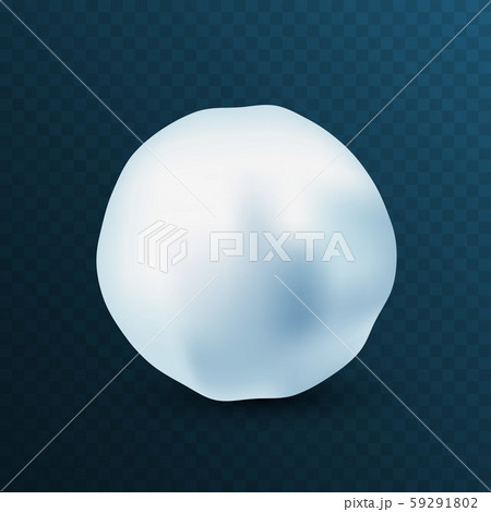 Snowball isolated on blue background. Frozen ice ball. Winter decoration for Christmas or New Year 59291802