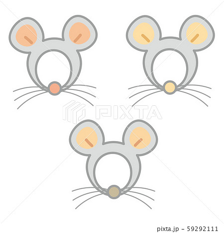 ネズミの顔はめ素材のイラスト素材 59292111 Pixta