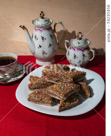 Cakes with a colorful sprinkling of stars on a 59295856