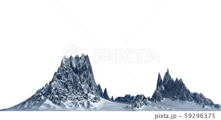 Snowy mountains Isolate on white background 3d illustration 59296375
