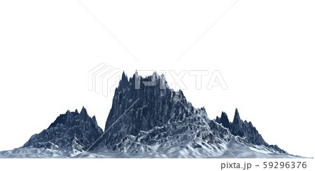Snowy mountains Isolate on white background 3d illustration 59296376