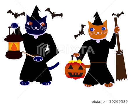 ハロウィンを祝う猫たち４のイラスト素材 [59296586] - PIXTA