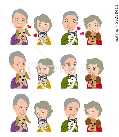 カップルの表情のイラスト : 老夫婦 59298411
