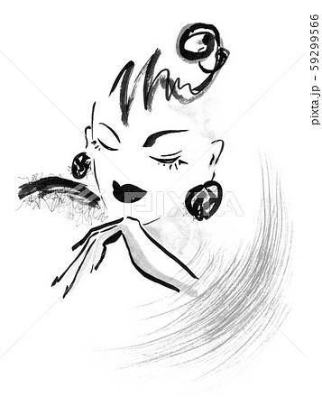 墨絵:女性05 墨絵:女性05 59299566