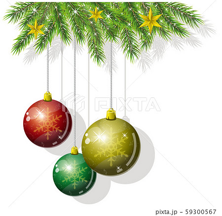 クリスマス飾りのイメージイラスト ガラスボール のイラスト素材