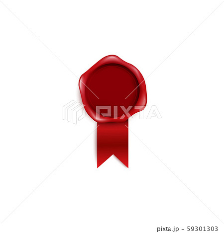 Wax red seal or guarantee certification stamp 3d vector illustration isolated. Wax red seal or guarantee certification stamp 3d vector illustration isolated. 59301303