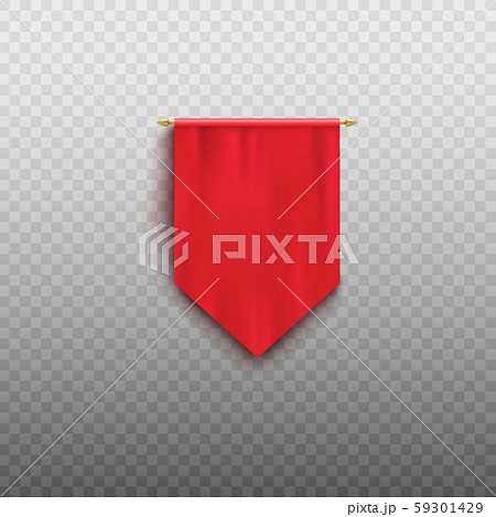 Red pennant or streamer, flag realistic mockup vector illustration isolated. Red pennant or streamer, flag realistic mockup vector illustration isolated. 59301429