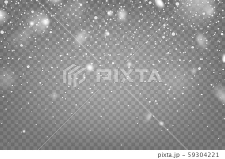 Realistic falling snow with snowflakes and clouds. Winter transparent background for Christmas or Realistic falling snow with snowflakes and clouds. Winter transparent background for Christmas or 59304221