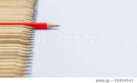 Different pencil standout show leadership concept. Different pencil standout show leadership concept. 59304541
