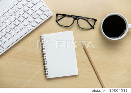 Office desk workspace and table background. Office desk workspace and table background. 59304551