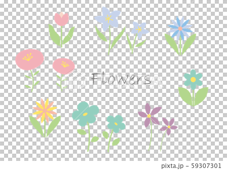 かわいい花のイラストセット 59307301