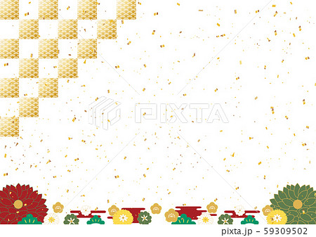 お正月 和風 背景のイラスト素材